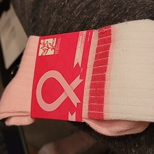 Pink Ribbon Knee Socks Size 9-11